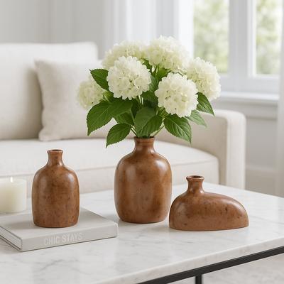 Sagebrook Home Decorative Vases Set of 3 - Green Ceramic Ombre, 5/8/9 in.