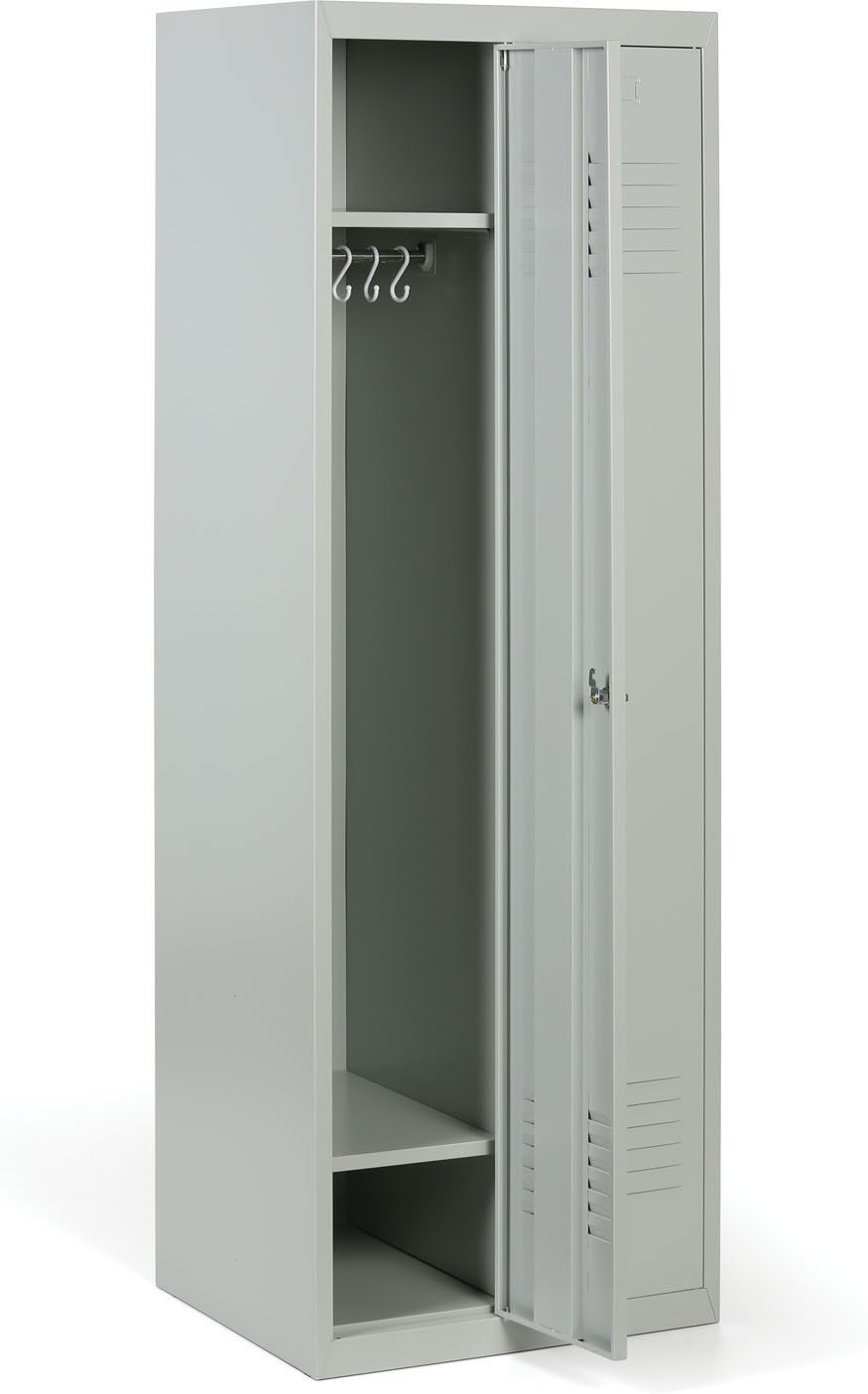 B2B Partner Szafka ubraniowa S2, 2-drzwiowa, 1800 x 600 x 500 mm, zamek obrotowy, drzwi szare