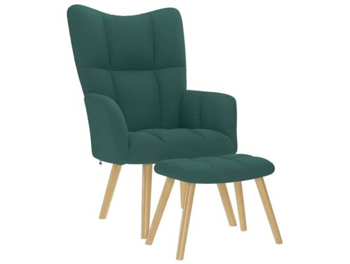 Heofavd Relaxsessel mit Hocker Dunkelgrün Stoff Fernsehsessel 2er Set