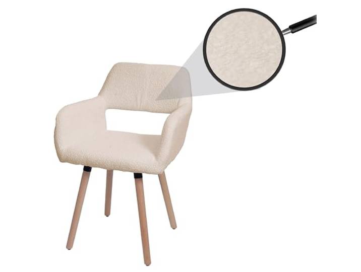 Mendler Esszimmerstuhl HWC-A50 II Holz Bouclé - beige