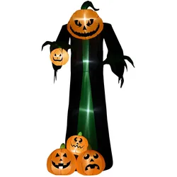 240CM Aufblasbar Kürbisgeist Halloween-Dekoration mit LED Beleuchtung Polyester