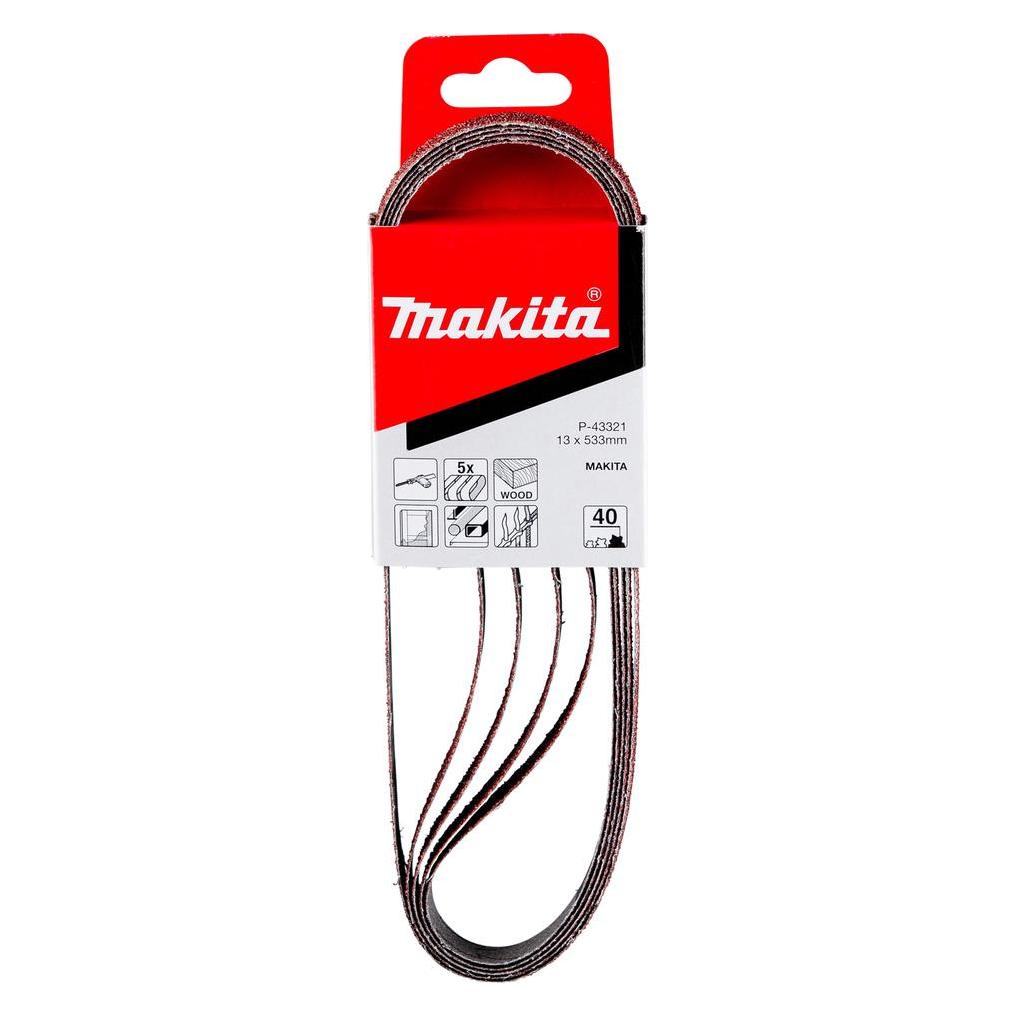Makita Schleifband 13 x 533 mm K40 5 Stück (40, P40) (P-43321)