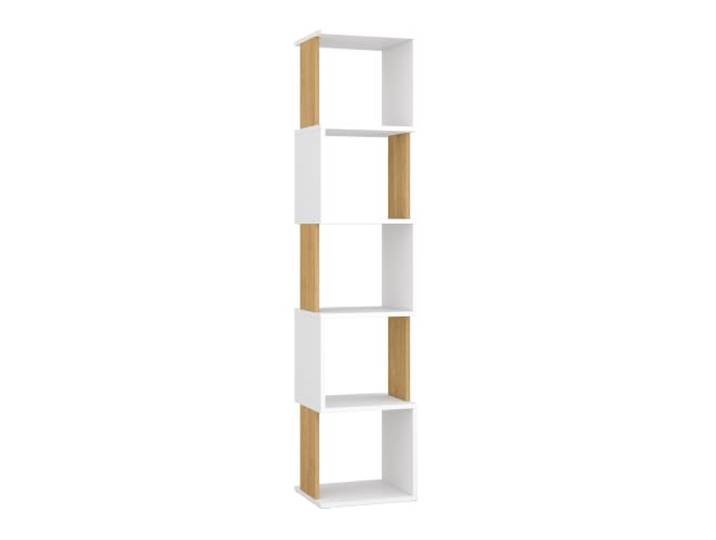 Target Home Standregal 160 x 35 cm mit 8 offenen Fächern für Bücher und Dekoration, Eiche/Weiß