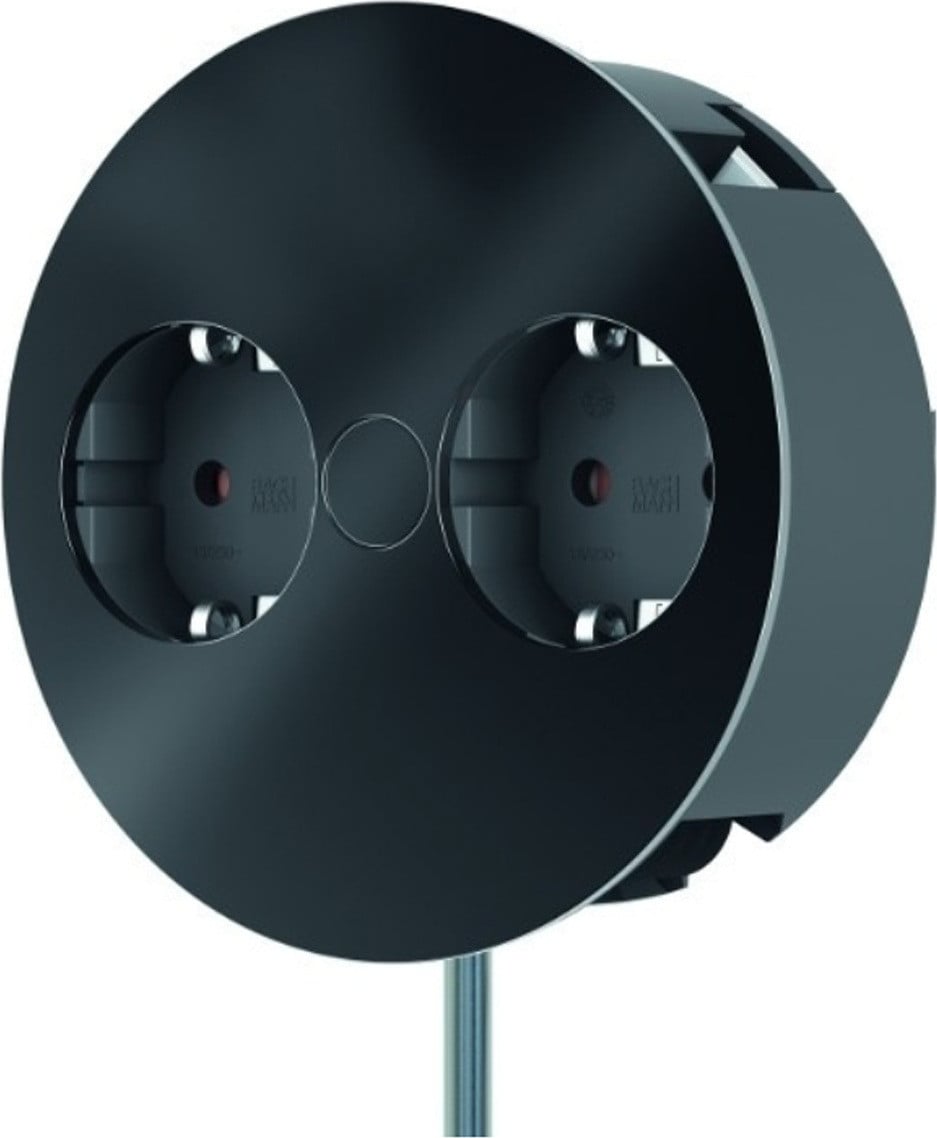 Bachmann 931150 Stopcontactunit TWIST, 2-voudig, mat zwart