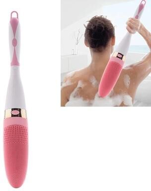 Inspired Deals Waterproof Silicone Electric Body Brush With Vibration Deep Clean For Sensitive Skin pink