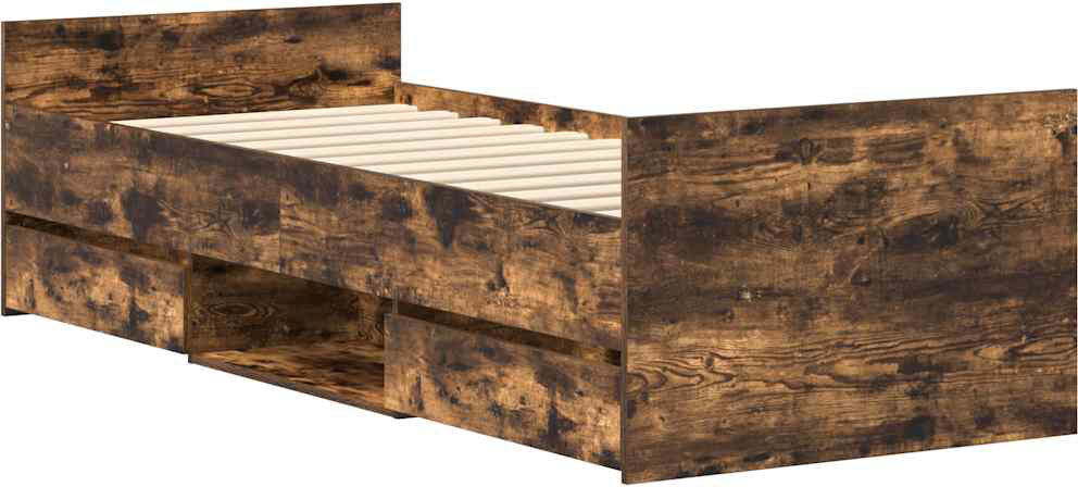 Latitude Run Addylen Drawers Bed Smoked Oak Single (3')