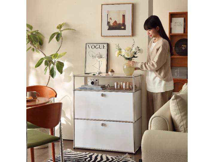 Meuble Organisateur : Armoire Double Combinée pour Salon, Rangement Type Commode à Tiroirs, Commode de Chambre