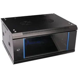 Extralink 4U 600X450 WALL-MOUNTED RACKMOUNT CABINET BLACK Wall mounted rack (4 HE, 19 Zoll Rack), Serverschrank, Schwarz