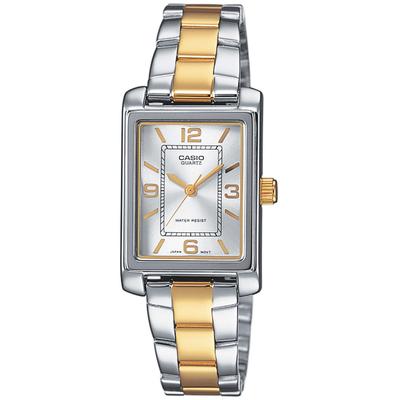 Quarzuhr, silber (silberfarben, goldfarben, silberfarben), CASIO TIMELESS COLLECTION, Armbanduhren, Damen, silberfarben, Quarzuhr, Armbanduhr, Damenuhr, analog, Edelstahlarmband