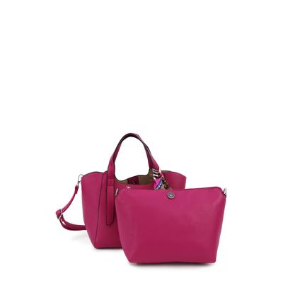 Schultertasche HARPA "SAGE", Damen, Gr. B/H/T: 24cm x 21cm x 33cm, pink, Lederimitat, unifarben, Taschen Schultertasche, mit dekorativem Schal