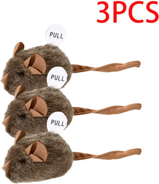 Inspire Curations TinyPounce Plush Mouse Cat Chew Toy 3pcs