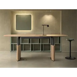 Höhenverstellbarer Meetingtisch 240 cm Bootsform Vensit 2