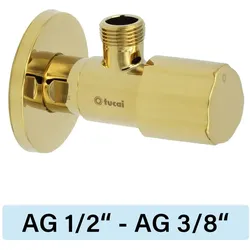Eckventil Tucai TMM C850 Premium AG/AG  1/2`-3/8` gold