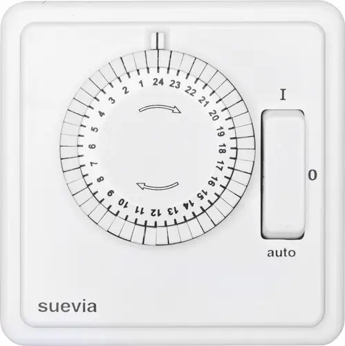 Suevia SU280447 Unterputz-Zeitschaltuhr analog Tagesprogramm 1200W IP20 EIN/AUTO/AUS-Programm