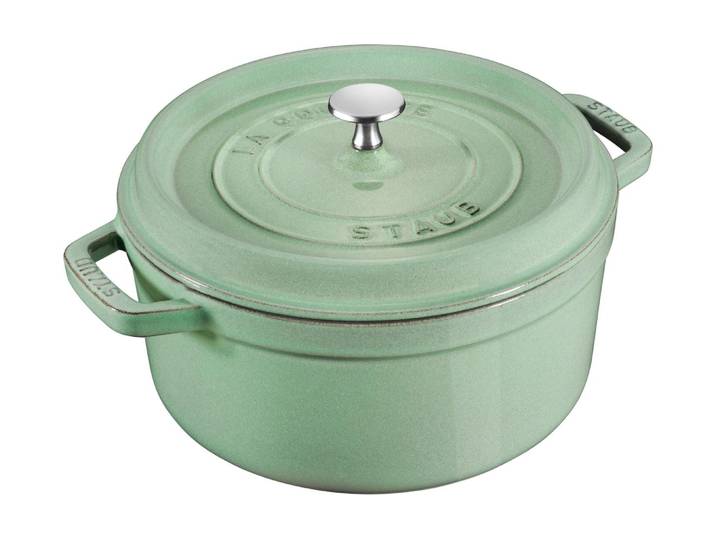 Bräter STAUB Cocotte , grün (salbeigrün), Ø:24cm, Töpfe, Bräter, robust, langlebig, perfekte Hitzeverteilung, Aromaregen-Deckel
