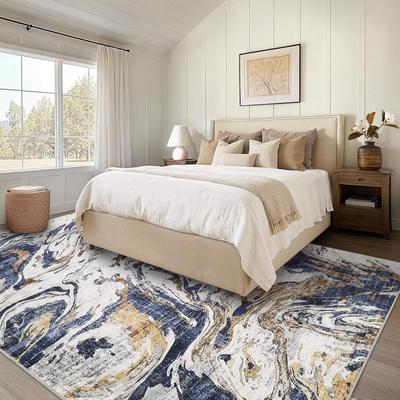 Garvee Cloud Ink Modern Abstract Washable Area Rug
