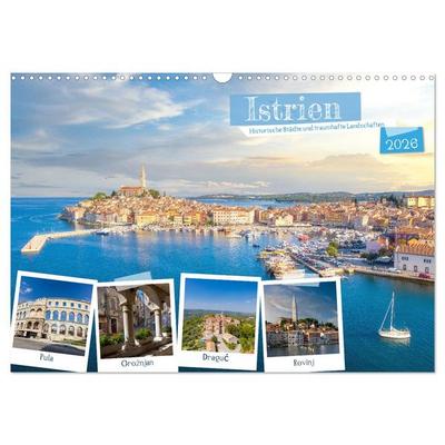 Istrien - Historische Städte und traumhafte Landschaften (Wandkalender 2026 DIN A3 quer), CALVENDO Monatskalender