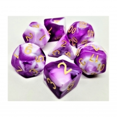 Dice4friends Würfelset Racing - Purple/White (7) 284069