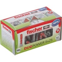Dübel DUOPOWER 5x25 LD hellgrau/rot, 100 Stück