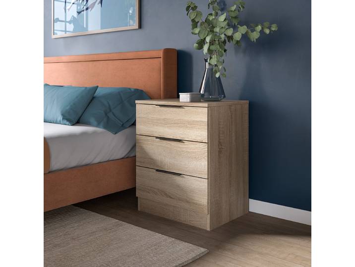 Nachtkommode Kopenhagen 45 x 60 x 40cm 1er Set Braun/Eiche Sonoma Dekor