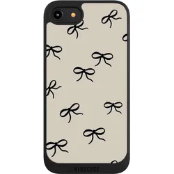 Nivocase Handyhülle für Apple iPhone 8 Hülle NIVOpure Case Schwarz Muster Schleife Schleifen (Apple iPhone 8), Smartphone Hülle, Schwarz