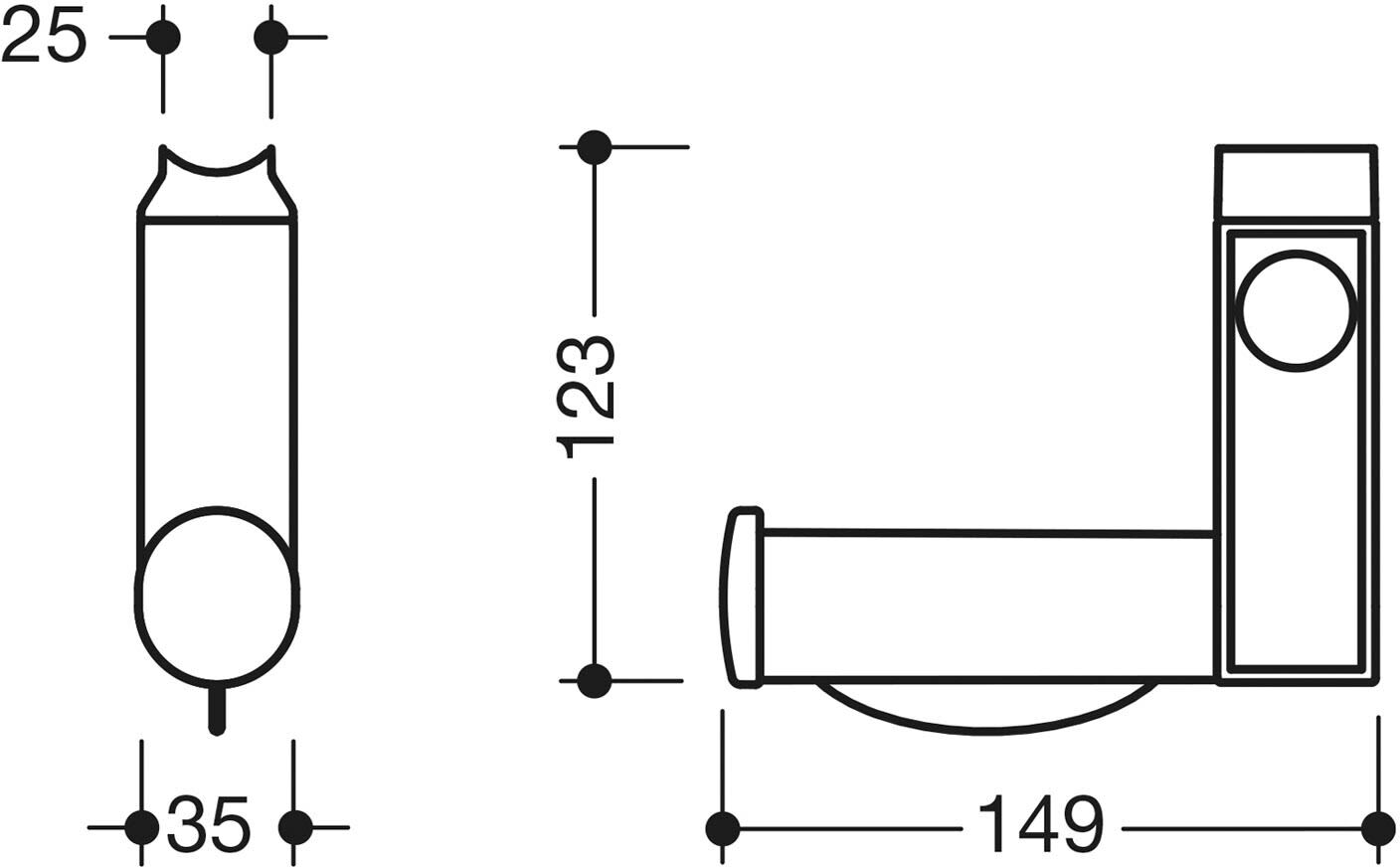 HEWI WC-Papierhalter mit WC-Spülauslösung und Funktionstaste rechts, Accessoires, 950.50.07290 98, signalweiß