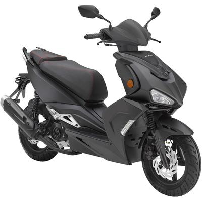 Motorroller LUXXON "F18", schwarz (schwarz, schwarz), Motorroller, 45 km/h, 2 Sitzplätze, für Erwachsene, Sportliches Design, 4-Takt Motor, B:71cm H:118cm L:185cm