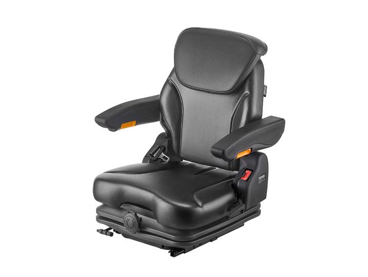 Siège universel pour chariot élévateur SucceBuy avec suspension pour tracteur, système de pliage sécurisé avec micro-interrupteur, pour tondeuse à gazon, chargeuse compacte, bulldozer
