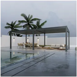 Weide Deluxe Plus Elektrisch Pavillon Terrassenüberdachung Alu Led 4 X 8 M