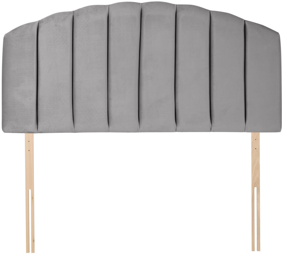 Silentnight Merlin Upholstered Headboard Silver Velvet Double (4'6)