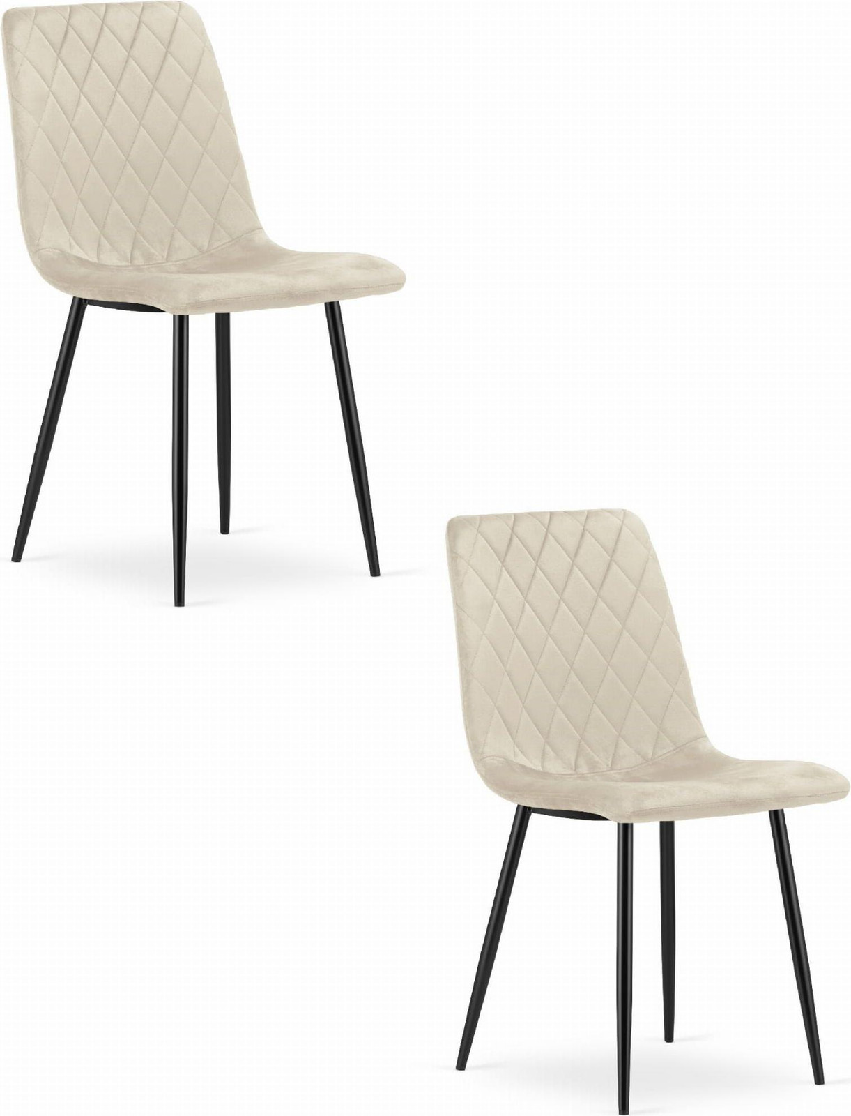 Leobert Turin fluwelen stoel, beige, set van 2