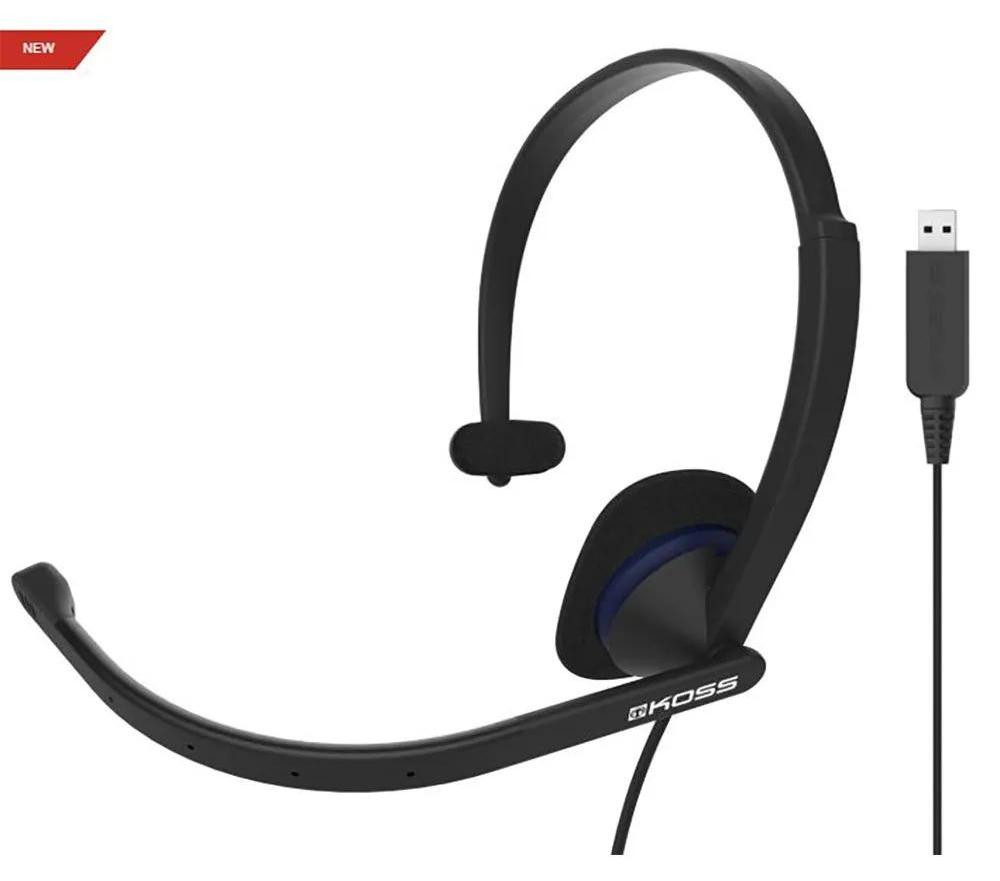 Koss CS195 USB Hoofdtelefoon met microfoon voor kantoor en callcenter, zwart