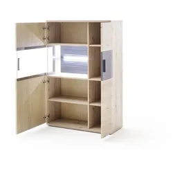 Highboard HARPER MADANG (BHT 90x134x37 cm) - braun - BHT 90x134x37 cm