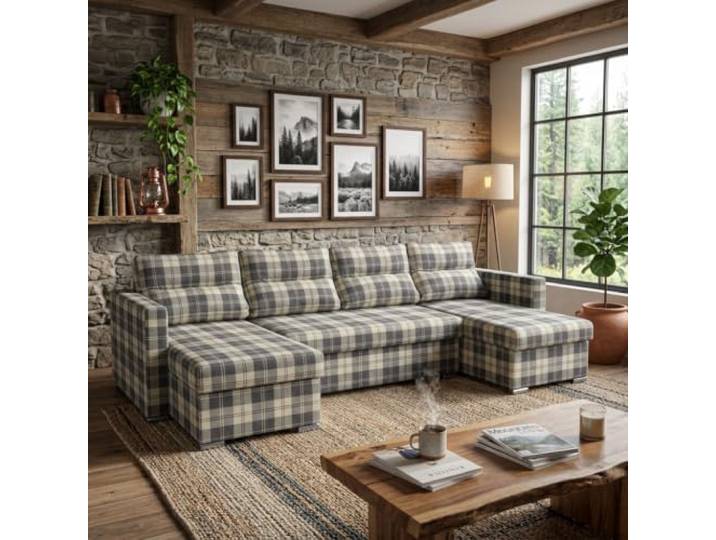Family Meble Varius Big Wohnlandschaft mit Schlaffunktion – Schwarz – 5a