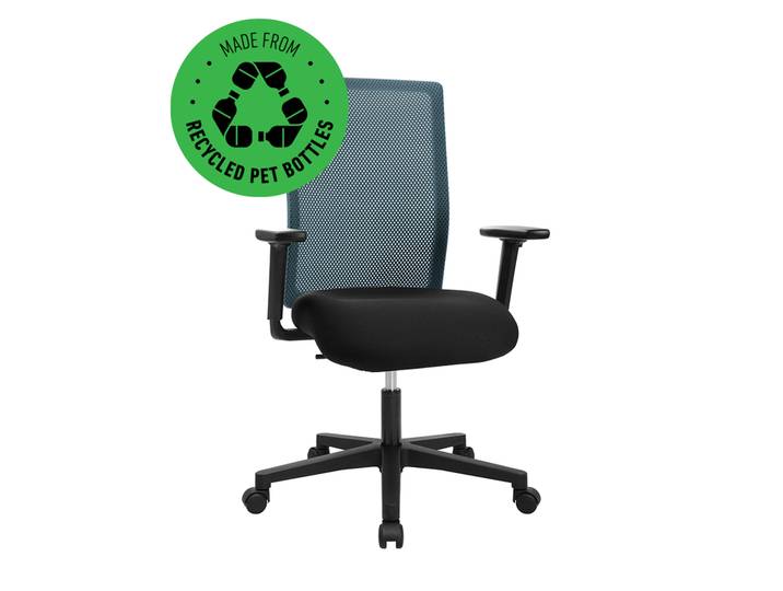 Bürostuhl Topstar Free Point mit 1D Armlehnen, Blau, Neu, Ergonomischer Stuhl - ideal für flexibles Arbeiten