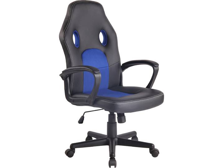 CLP Gaming Bürostuhl Elbing höhenverstellbar und drehbar Farbe schwarz/blau
