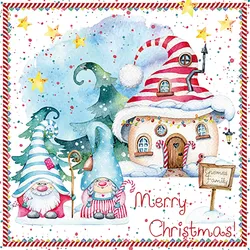 ti-flair 20 Servietten Papier 33x33cm 3-lagig - hochwertige Einweg Papierservietten Weihnachtsservietten Herr und Frau Gnom an Weihnachten Motivservietten