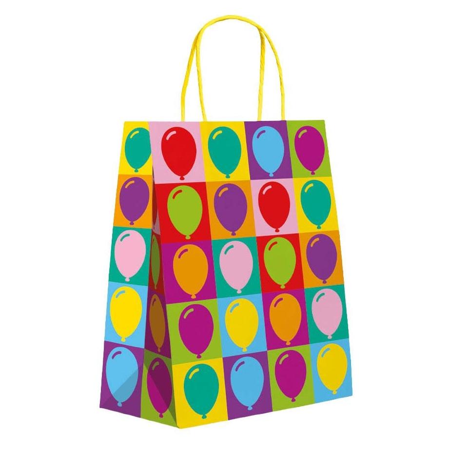 Globos Europe Geschenktasjes 17x8x21cm Pop Party - 6st. (6x) (70690873)