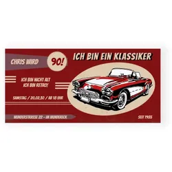 Einladungskarte 90. Geburtstag: Klassiker 90 in Dunkelrot