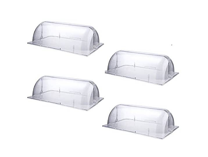 4 Packung Volle Größe Roll-Laden Klar Chafing Dish Cover, Arbeitsplatte Plastik Bäckereipfanne Displayabdeckung Gebäck Kuchen Snack Dessert Vitrine Staubdicht Wasserdichter Deckel