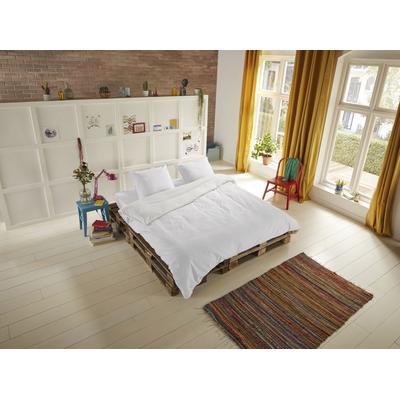 Bettwäsche HIP "Hip Uni", weiß, B/L: 135cm x 200cm, 1 Stk., 1 Stk., Satin, B/L: 80cm x 80cm, 2 Stk., Satin, Obermaterial: 100% Baumwolle, Bettwäsche, Bettwäsche, 100% Baumwolle, Mako-Satin, 135x200, Unifarben Weiß, Reißverschluss