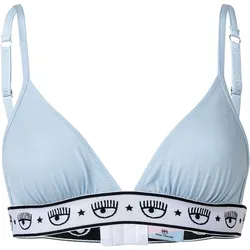 CHIARA FERRAGNI Damen Triangle BH, Bralette - Bügellos, Logobund, Cotton Stretch Hellblau / XL