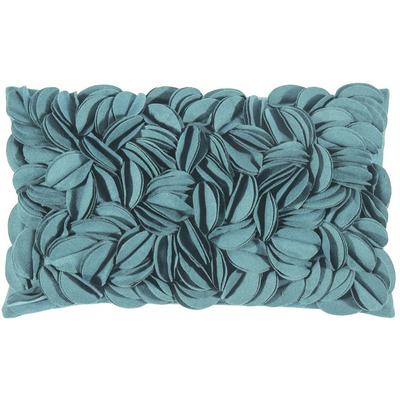 Dekokissen PAD "Dorothy", blau (turquoise, unifarben), B:30cm L:50cm, Polyester, Wolle, Dekokissen_Sitzkissen_Kissenhüllen, 3D