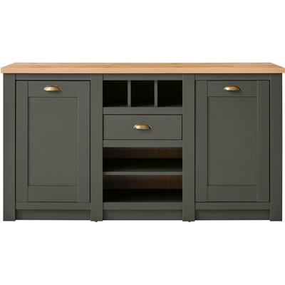 Sideboard HOME AFFAIRE "Cambridge, moderner Schrank, Kommode im Landhausstil", grün, B:145cm H:83cm T:41cm, Holzwerkstoff, Sideboards, Sideboard, ausreichend Stauraum, messingfarbene Metallgriffe, 145 cm breit, Topseller