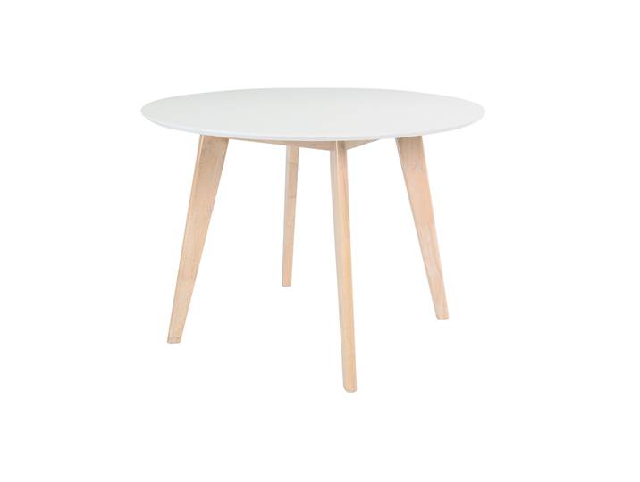 Table scandinave ronde blanc et bois D100 cm LEENA