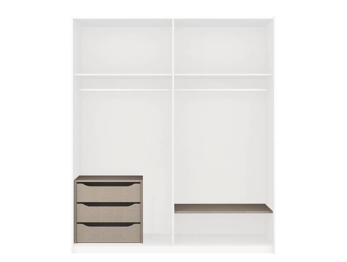 Zubehörpaket Schwebetürenschrank 181cm Beige Classic Spanplatte, bedruckt & lackiert