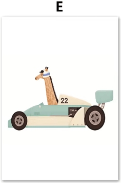 Inspire Picks Safari Animal Nursery Wall Art Elephant & Giraffe Nordic Kids Canvas Print e a4 21x30cm No Framed