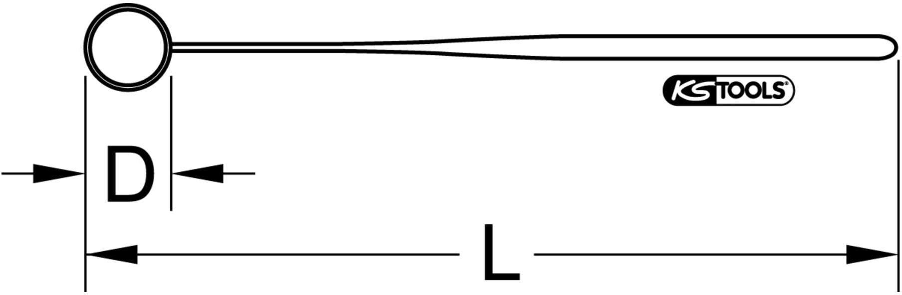 KS Tools Suchspiegel mit Schutzisolierung, 58 mm, Normale Linse (117.2409)