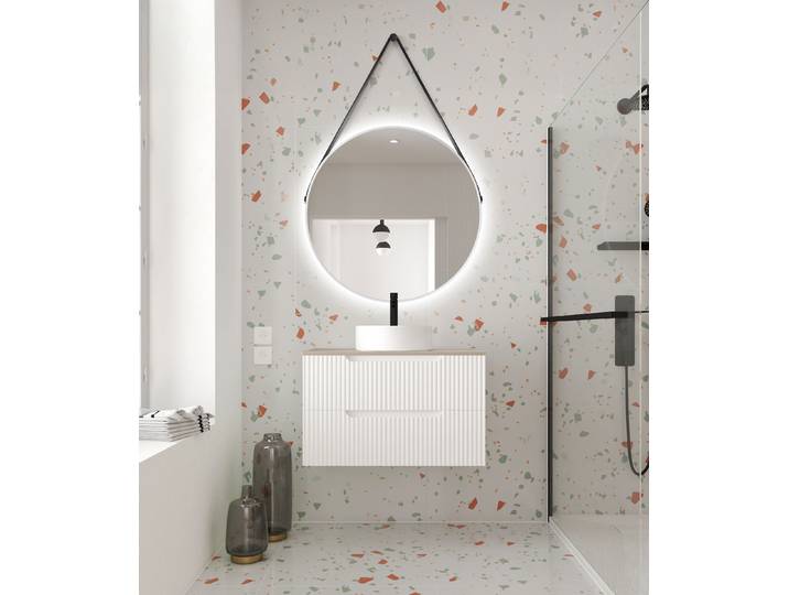Meuble sous-vasque COLORIA 80 cm 81 x 49 x 46cm Blanc/Blanc