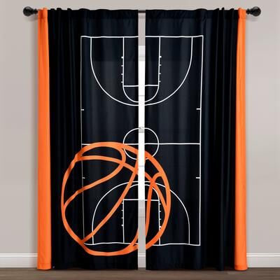 Lush Decor Basketball Game Window Curtain Panels Set